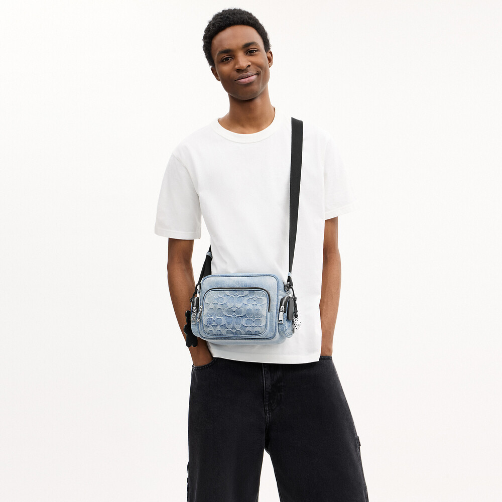 Coach Outlet Men's Fletcher Crossbody Bag In Loved Signature Denim